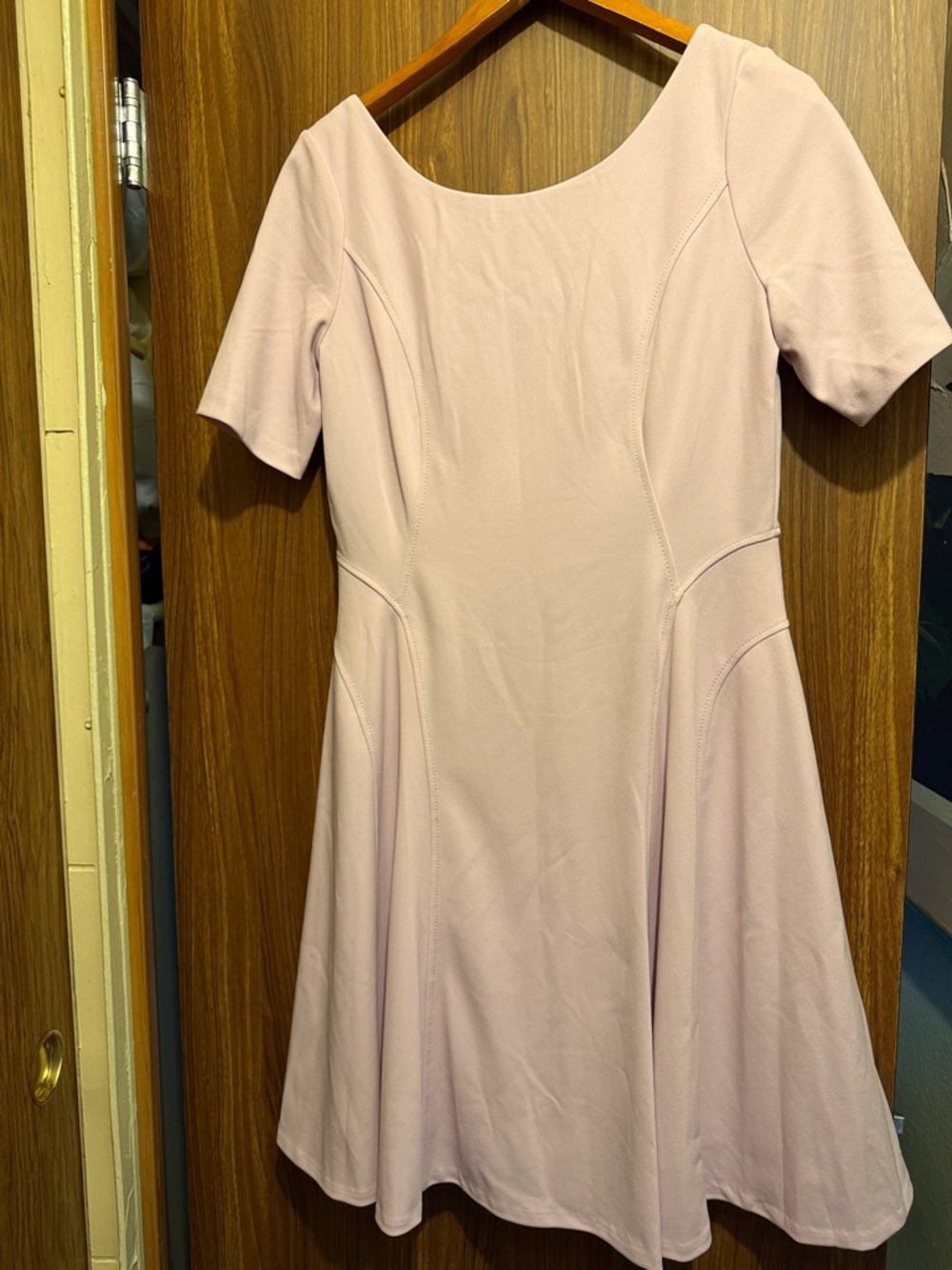 Calvin Klein Lilac Scoop-Neck Fit & Flare Midi Dress